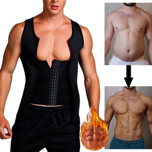 Neoprene Heat Trapping Shirt Sweat Body Shaper Vest Waist Trainer Sauna Effect Shapewear Compression Tank Top Tummy Cincher Belt