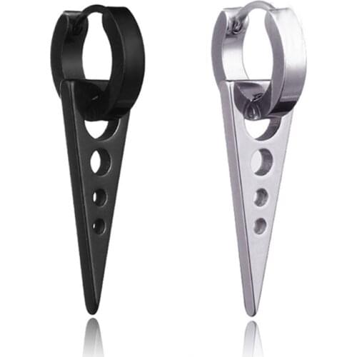 New 2 Pieces Titanium Steel Funny Pendiente Women Earrings Tapered Gothic Earring For Women Men Earring Fashion Jewelry