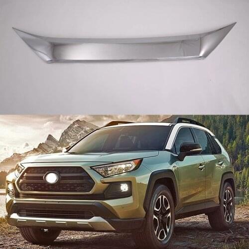 Carbon fiber Automobile hood trim 1PCS ABS Chrome Car modification plated Car front Trim Car-styling For Toyota Rav4 2018 2019