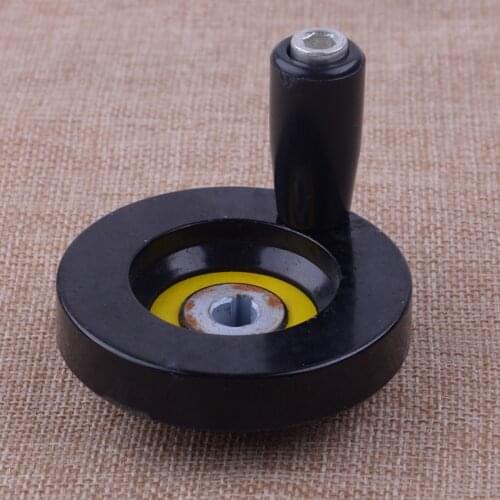 63mm M6 Black Lead Screw Rod Hand Wheel with Revolving Handle Grip for Lathe CNC Cranking Milling Machine