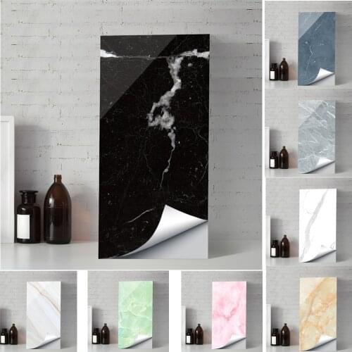 Home Deco Self-adhesive Floor Tile Wallpaper Backsplash 3d Waterproof Peel And Stick Wall Marble Kitchen Sticker