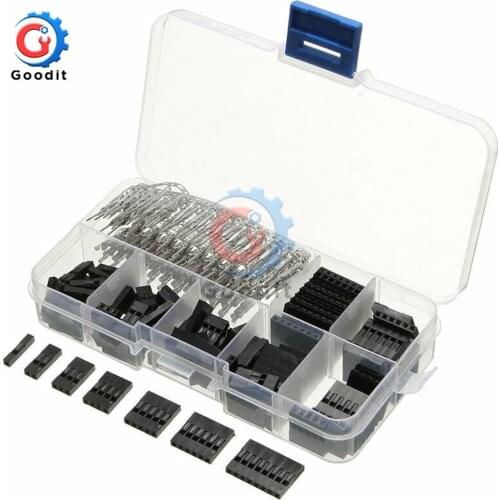 310Pcs/set 2.54mm Male+Female Dupont Wire Jumper Line Cable 1/2/3/4/5/6/8 Pin Header Connector Housing Electronic DIY Kit