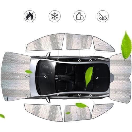 For FORD Explorer/Fiesta Ecosport/Escape/Kuga/Everest Aluminum foil sunshade Suction cup fixed windows sun block Sun visor