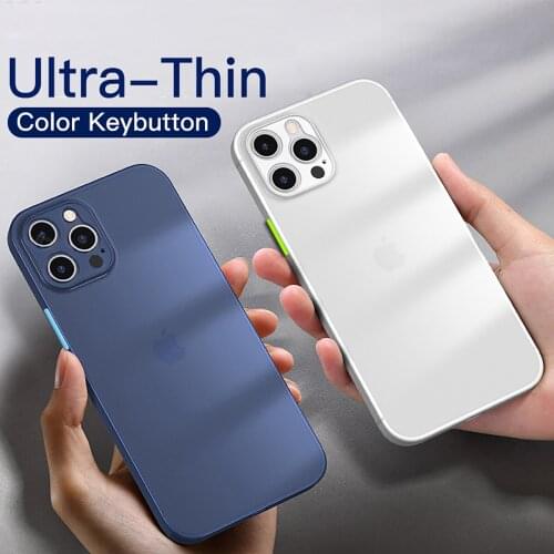 Ultra Thin Matte Phone Case For iPhone 12 Mini 12 11 Pro Max X XR XS Max 7 8 Plus SE Color Bumper Shockproof Clear Back Cover