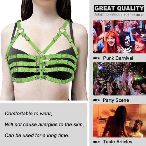 Punk Womens Belt Leather Harness Bra Corset Cage Waist Top Pole Party Dance Rave Strap Bondage Garter Belt Adjust Waistband