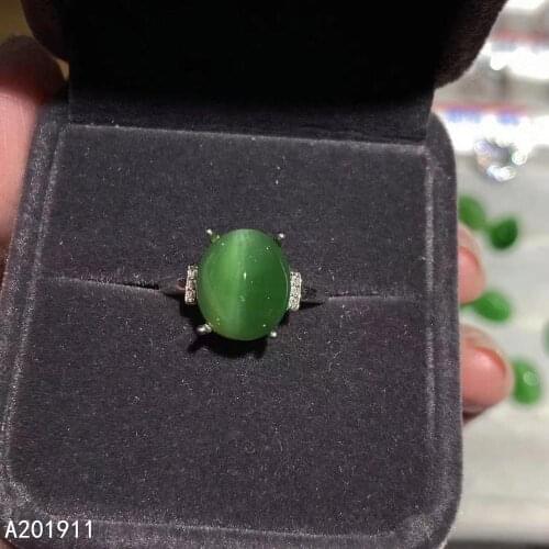 KJJEAXCMY fine jewelry 925 sterling silver inlaid natural Cats eye jasper gemstone female ring fashion support test trendy