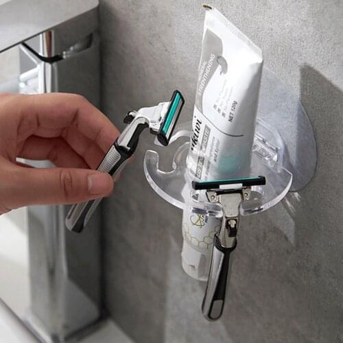 1pcs Toothbrush Holder Toothpaste Beard Shaver Storage Rack Bathroom Toothbrush Wall Hanger Hook Kitchen Bathroom Accessories