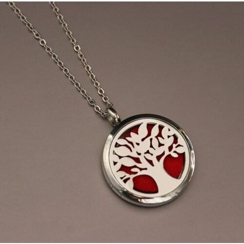 1pc Gem Tree Life Perfume Box Stainless Steel Necklace Laser Personalized Name Custom Jewelry Pendants Necklaces Women Men Gift