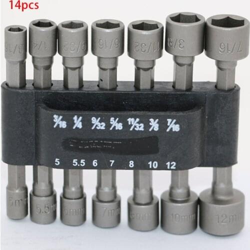 14 Pieces Bit Screwdriver Inside Locket Head Socket Head Magnetic Wind Wind Electric Screwdriver Head Cylinder Head