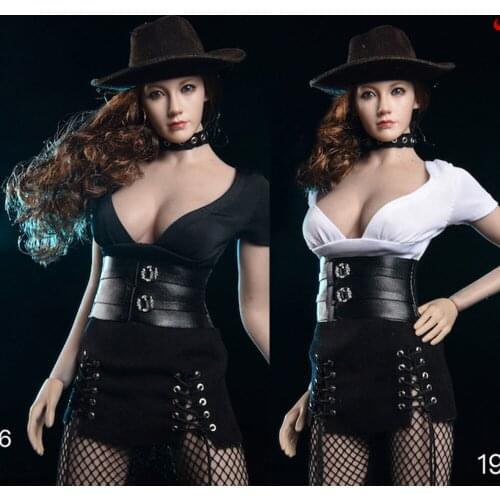 1/6 19XG51 European and American Style Female Cosplay Caribbean Short Skirt Fishnet Stockings Sexy Deep V Suit for 12'' Body