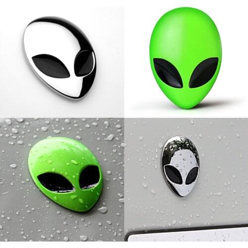 2pcs high-quality personality 3D Alien Metal UFO Car Motorcycle Sticker Emblem Badge car styling stickers accessories