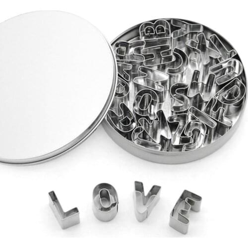 Cookie Cutters Baking 26pcs Letter Mold Kitchen Baking Cookie Biscuit Cake Mold Stainless Steel Alphabet Fondant Decoration