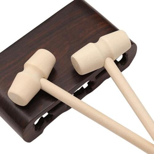 5Pcs Mini Wooden Unpainted Hammer Mallet Pounding Gavel Kids Educational Toy for Children Wooden Game Hammering Bench Kids Toys