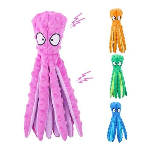 8 Legs Octopus Soft Stuffed Plush Dog Toys Outdoor Play Interactive Squeaky Dogs Toy Sounder Sounding Paper Chew Tooth toy