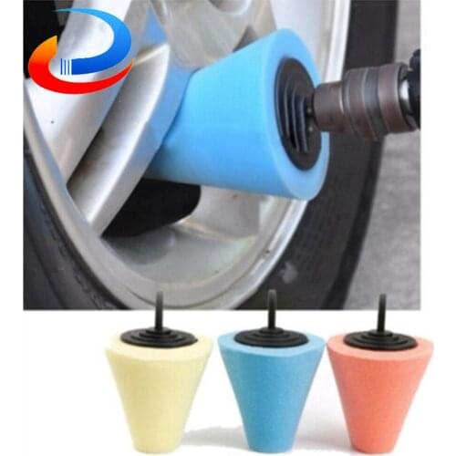 Auto Sponge Hub Buffing Sponge for Electric Drill 3inch Burnishing Ball Polishing Cone Car Wheel Polishing
