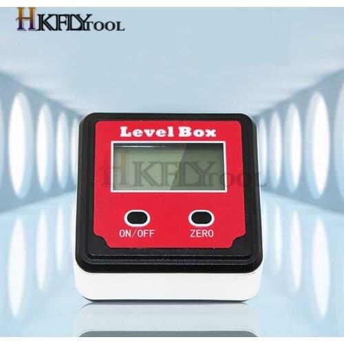 Red Precision digital protractor angle finder level box digital inclinometer angle measuring tool with magnetic base Portable