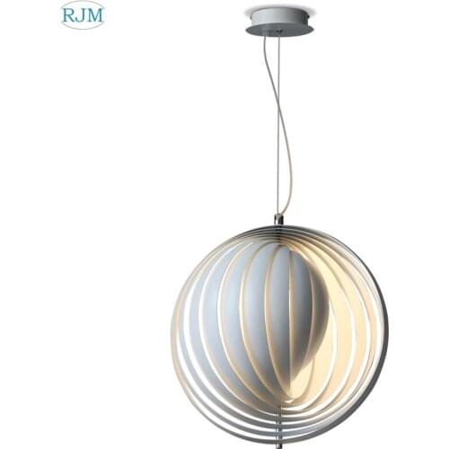 European Panton Moon Iron Art Pendant Lamps American Country Retro Simple Hang Light Restaurant Bar Living Room Bedroom Lighting