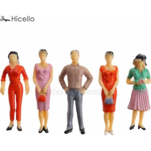 10pcs Model People Plastic multicolor 76mm/65mm/36mm Painted Plastic Figures Human Train sets 1:25 1:30 1:50 colorful Decoration
