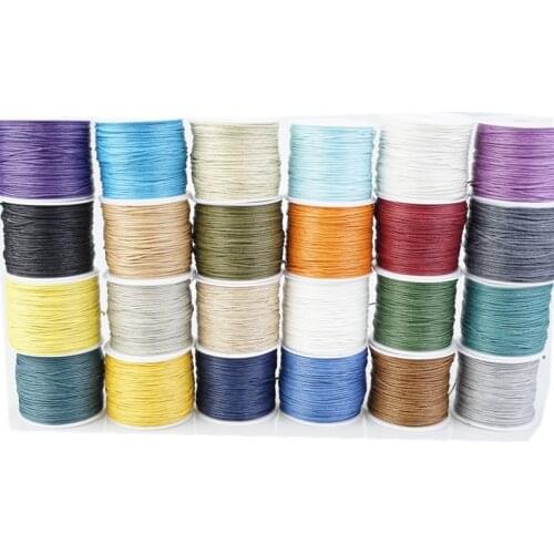 70Meter/Roll Cotton Wax Threads Diameter 1.0mm Beading Bracelet Cords Line 23 Colors String Wire For DIY Jewelry Making