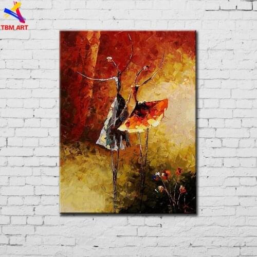 Ballet Picture Large Hand painted Modern Abstract Oil Painting on Canvas for Living Room Wall Art Home Decoration Gift SL099