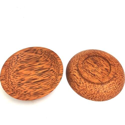 Coconut wood Round Solid Wood Pan Plate Fruit Dishes Saucer Tea Tray Dessert Dinner Plate Tableware Set