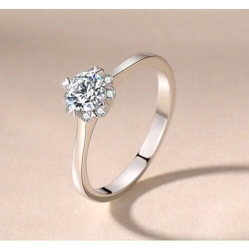 Rings for Women Silver 925 Natural Diamond Wedding Bands Fine Luxury Jewelry 4-10 Size Simple Temperament Big Silver Rings Gift