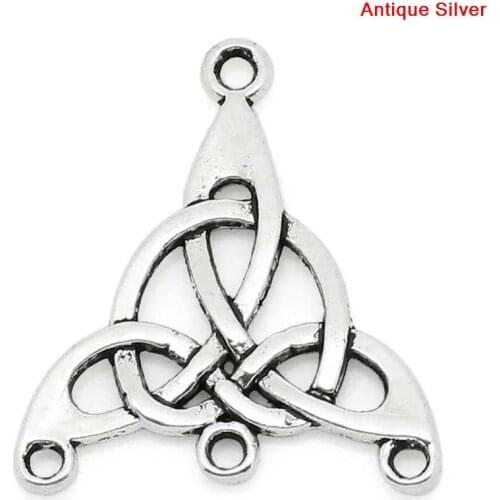 8SEASONS Connectors Findings Fashion Knot Silver Color 29mm x 25mm(1 1/8"x1"),30PCs (B28385)