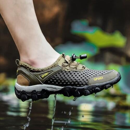 Summer Breathable Men Hiking Shoes Outdoor Mens Mesh Sneakers Male Climbing Shoes Man Sport Shoes Quick-dry Trekking Water Shoes