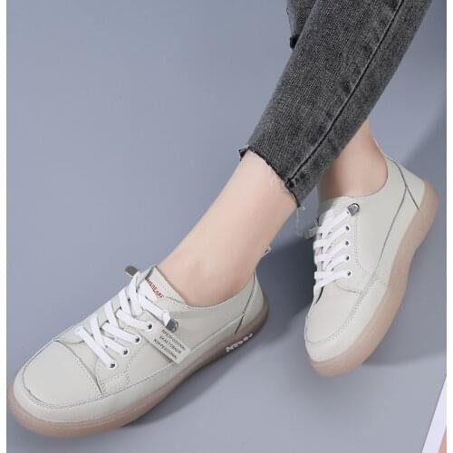 Big Size Women Sneakers Autumn Leather Light White Sneaker Female Platform Vulcanized Shoes Spring Casual Breathable Sports Shoe