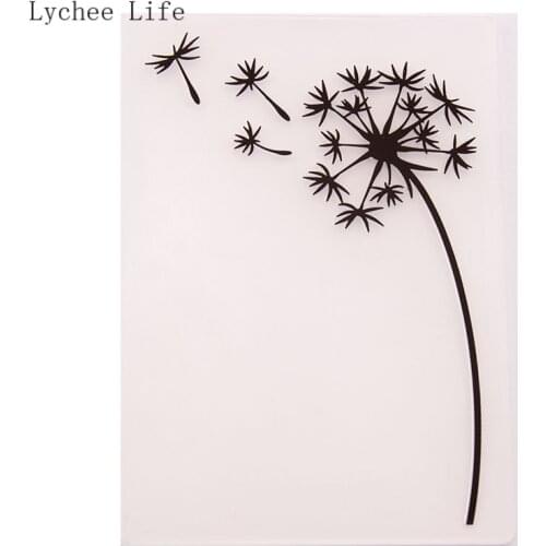 Lychee Life Dandelion Flower Plastic Embossing Folders For Cards DIY Scrapbooking Paper Crafts Making Home Decoration Supplies