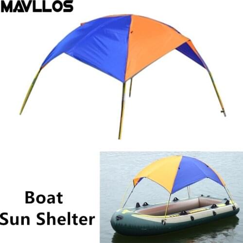 Mavllos Newest Boat Sun Shelter Tent Waterproof 2-4 Person Rubber Fishing Boat Sunshade Tent Portable Ultra Light UV Tents