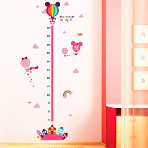 Cartoon Disney Minnie Mickey Growth Chart Wall Stickers For Kids Room Decor Height Measure Home Living Room PVC DIY Decals