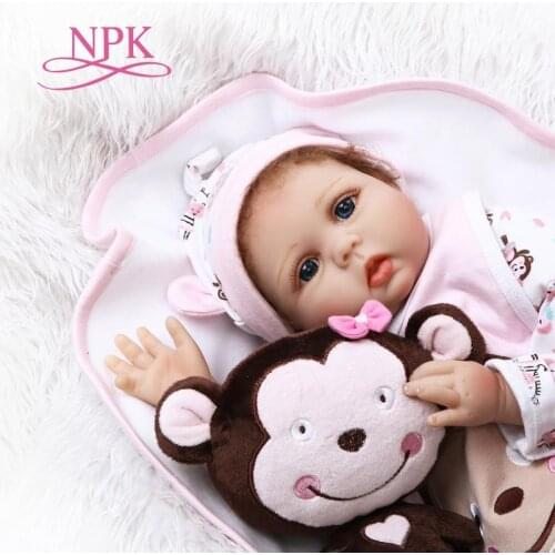 NPK 55cm Soft Silicone Reborn Baby Doll Toy Lifelike For Girl Soft Cloth Body 22" Newborn Girls Doll Birthday Gifts
