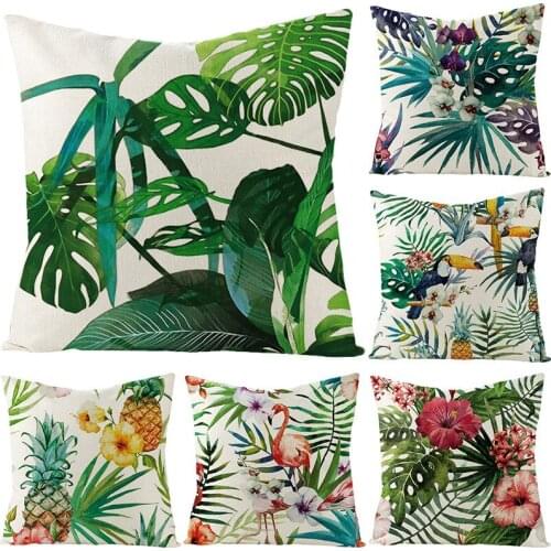 Cushion Covers 45*45 Tropical Plants Decorative Pillow Case Cover Pillowcase Sofa Cushions Linen Home Decor Pillow Cover KD-0235