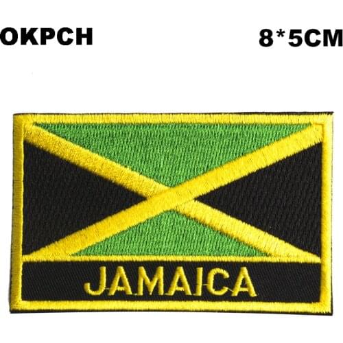 Jamaica Flag patcheswork fabric embroidery patch in Patches iorn patches for clothing flower PT0197-R