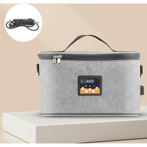 8L Car Portable Electric Food Heating Bag LCD Digital Lunch Box Baby Bottle Milk Warmer Intelligent Temperature Control