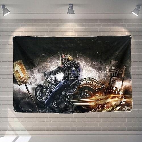 Heavy Metal Rock Band Posters Banners Music Studio Wall Decoration Hanging Painting Waterproof Cloth Polyester Fabric Flags A2