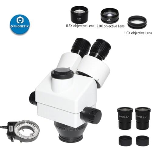 Industrial HD 38MP VGA Digital Camera 3.5X-90X Trinocular Zoom Stereo Microscope 144 LED Ring Light with Pilier Stand Holder
