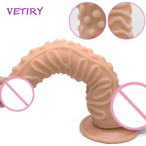 Realistic Dildo Soft Thread Particles Huge Big Penis With Suction Cup Sex Toys for Woman Vagina Massage Female Masturbation