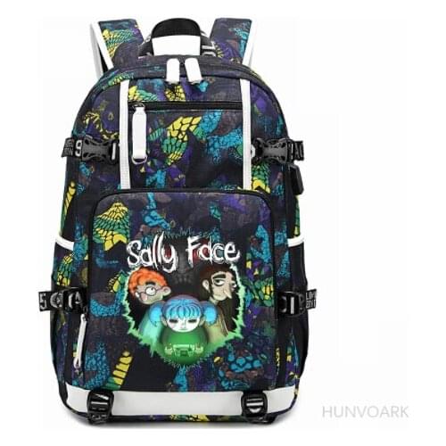 Sally Face Students Boys Girls Back to School Gift Backpack Men Women Laptop Bags Fashion Top Quality Travel Backpack