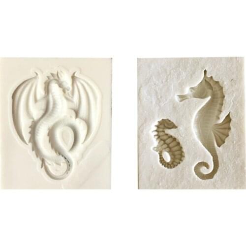 Sugarcraft Sea Horse and Dinosaur silicone mold fondant mold cake decorating tools chocolate gumpaste mold