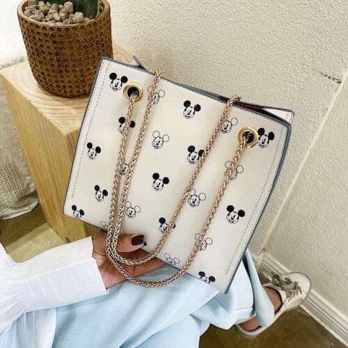 Disney Mickey mouse bag female 2020 female bag fashion trend one shoulder messenger bag simple wild large capacity bucket bag