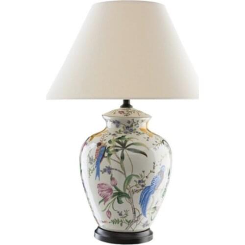 High End Europe Classical Hand Painted Colorful Ceramic Led E27 Table Lamp for Living Room Bedroom Wedding Decor H 70cm 1746