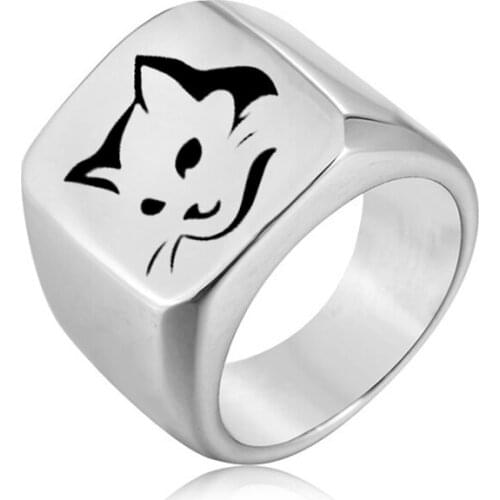 Ufine Fashion Square Ring Viking sign Titanium Steel Mens Ring Cast stainless steel symbol Rings jewelry R098