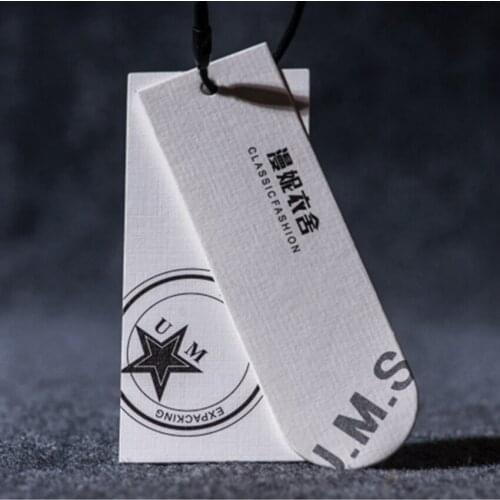 ZeQi new fashion custom hang tag printed clothes tags customized label paper swing tags 300gsm paper