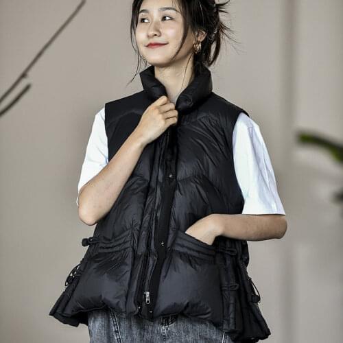 Sleeveless Ultra Light Down Vest Women Short Vest Windproof Lightweight Warm Waistcoat Female White Duck Down Down Coat X132