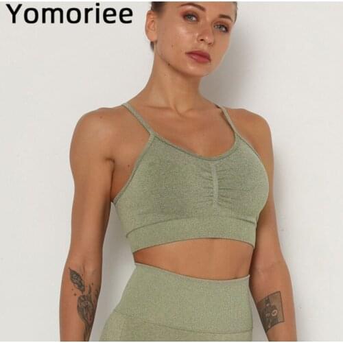 Women Yoga Sport Bra Gym Workout Running Training Halter Sexy Quick Dry Breathable Push-up Tank Cross-Back Adjustable Yomoriee