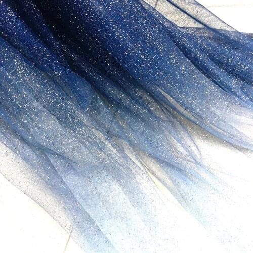 Wedding Lace Fabrics Shading Color Gold Bronzed Diamond Crystal Party Dress Lace Flash Light Stage Performance Shiny 150CM