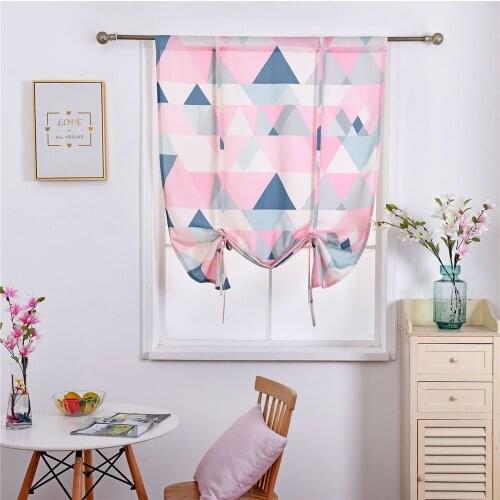 1.17M*1.6M (Wide*High) Nordic Geometric Pattern Curtain Window Half Shade Roman Blind Curtain