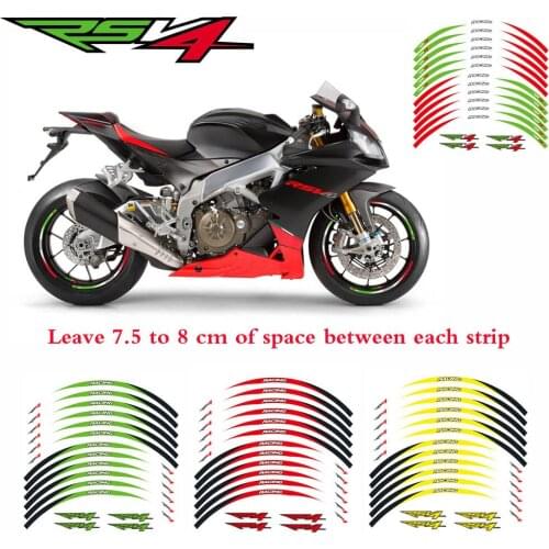 Hot sell Motorcycle 1set front&rear edge rim wheel decals Reflective stickers For Aprilia RSV4